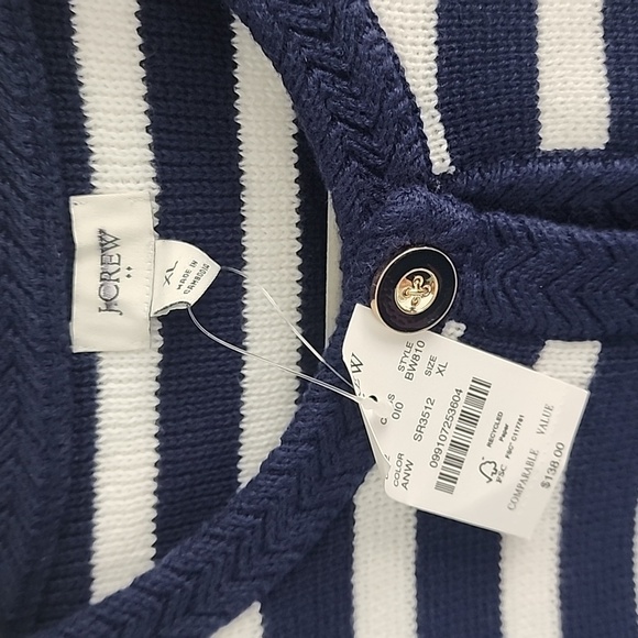 NWT J Crew Striped Cotton Blue Lady Jacket Size XL - Picture 6 of 11